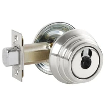 Arrow E Series Grade 2 Double Cylinder Deadbolt, Less Core, Bright Chrome