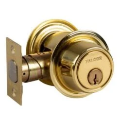 Falcon D200 Series Grade 2 Double Cylinder Deadbolt, G Keyway, Bright Brass