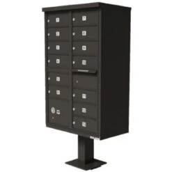 Florence Mfg Cluster Box Unit-13 Mailboxes /1 Parcel Locker/Bronze