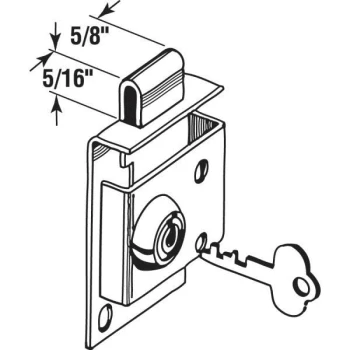 GENERIC 5/16 In. Bolt Throw Stl Brs-Plated Mailbox Lock W/ Offset Keyway - Image 2