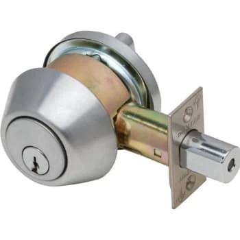Dexter Db1000 Single Cylinder Deadbolt 6-Pin Cylinder Satin Chrome