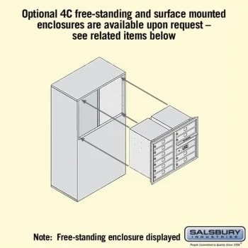 Salsbury Industries Recess Mounted 4c Horizontal Mailbox, 10 Mb1 Doors, Aluminum - Image 5