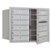 Salsbury Industries Recess Mounted 4c Horizontal Mailbox, 10 Mb1 Doors, Aluminum