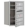 Salsbury Industries Recess 4c Horizontal Mailbox, Single, 4 Mb1 Doors, Aluminum