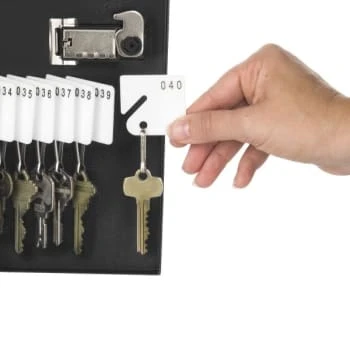 Adir Office Steel Heavy-Duty 40-Key Cabinet W/comb Lock Black W/100 Key Tag - Image 5