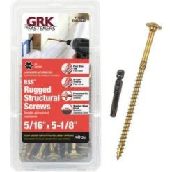 Grk Fasteners 5/16 In X 5-1/8 In Star Dr Head Washer Wood Screw Package Of 40