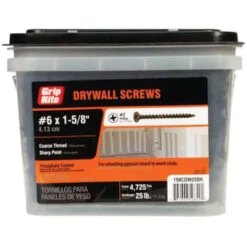 Grip-Rite #6 1-5/8 In Phillips Bugle-Head Coarse Drywall Screws Package Of 4725