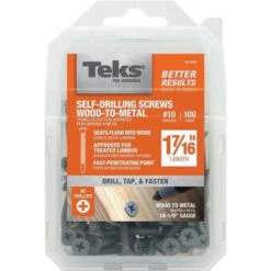 Teks #10 X 1-7/16 In Philips Flat Head W/ Wings Screws, Package Of 100