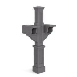 Mayne Rockport Double Mail Post - Graphite Grey