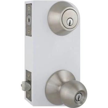 Defiant Saturn Stnls Steel Entry Knob And Sgl Cylinder Deadbolt Combo Pack - Image 2