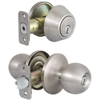 Defiant Saturn Stnls Steel Entry Knob And Sgl Cylinder Deadbolt Combo Pack