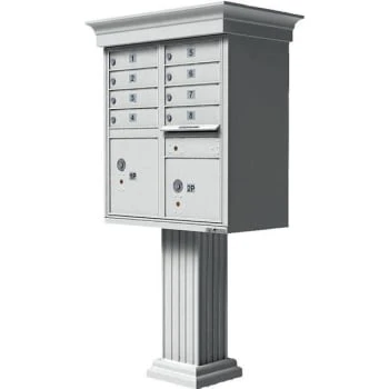 Flrence Mfg Vital 1570 Cluster Box, 8-Mailbxes, 2-Lockers, 1-Outgoing Pedestal