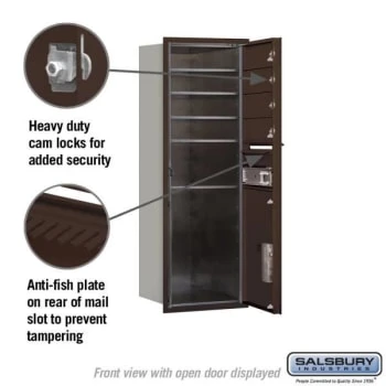 Salsbury Industries® 4c Mailbox 11 Unit 41 Inches Single 4 Mb1 Door 1 Pl5 Bronze - Image 3