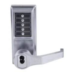 Dormakaba Mortise Combination Lever Lock, Key Override, Passage, Satin Chrome