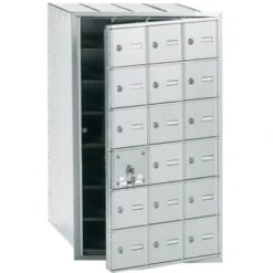 Salsbury Industries® Horizontal Mailbox, 18 Doors, Aluminum Finish