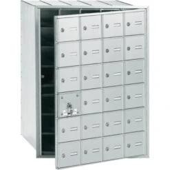 Salsbury Industries® Horizontal Mailbox, 24 Doors, Aluminum Finish