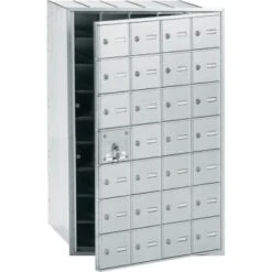 Salsbury Industries® Horizontal Mailbox, 28 Doors, Aluminum Finish