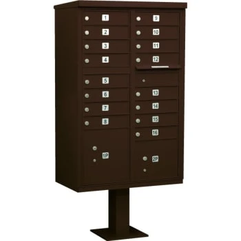 Salsbury Industries® Cluster Mailbox, 16 Boxes, Bronze