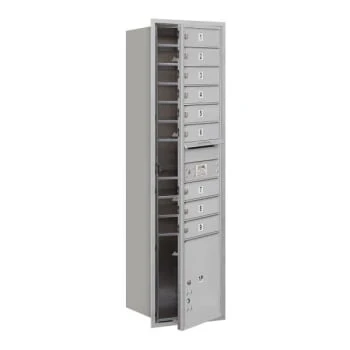 Salsbury Industries® Horizontal 4c Mailbox, 9 Boxes/1 Parcel Locker, Silver
