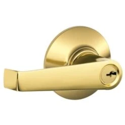 Schlage® Elan F Series Lever, Storeroom, Grade AAA, Bright Brass