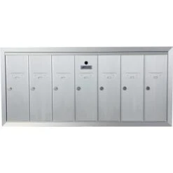 Florence Mfg 7 Door Recessed Mailbox Bank Silver