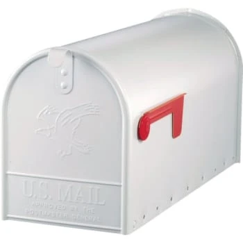 Gibraltar Mailboxes Elite Large Size Premium Steel Post Mount Mailbox In White