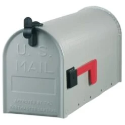 Gibraltar Mailboxes Standard Gray Galvanized Steel Rural Mailbox