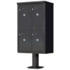 Florence Mfg Valiant™ Outdoor Parcel Locker With 4 Parcel Lockers And Pedestal, Black