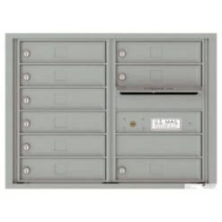 Florence Mfg Versatile 4c Mailbox, 6 High Suite, 9 Mailboxes, 1 Outgoing, Silver