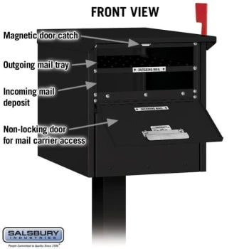Salsbury Industries® 4300 Series Roadside Mailbox Black - Image 2