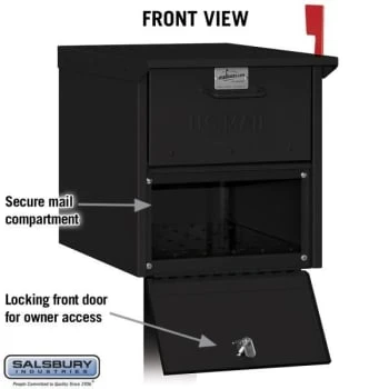 Salsbury Industries® 4300 Series Roadside Mailbox Black - Image 3