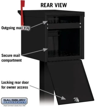 Salsbury Industries® 4300 Series Roadside Mailbox Black - Image 4