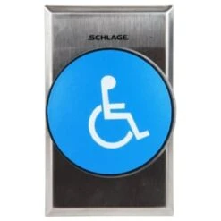 Schlage 620 Series Heavy-Duty Pushbutton 2-3/4" Button Handicapped Symbol Blue