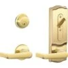 Schlage® Rs 210 Series Interconnected Lock, 2.375/2.75" Backset, Grade 2, Bright Brass