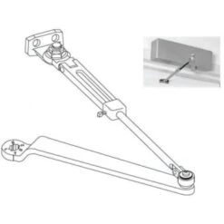 Norton Door Controls Surface Door Closer Hold Open Adjustable Size 1-6, Aluminum