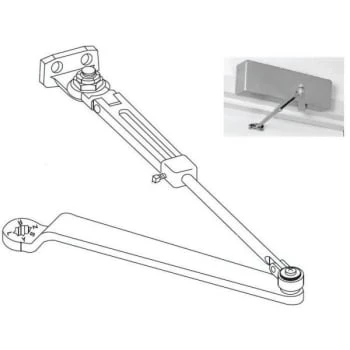 Norton Door Controls Surface Door Closer Hold Open Adjustable Size 1-6, Aluminum