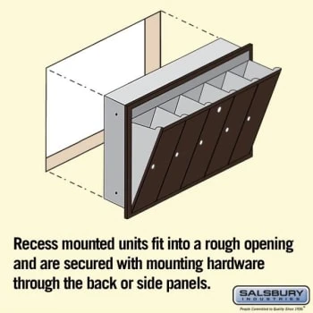 Salsbury Industries® Bronze-Vertical Mailbox- Recessed Mounted -5 Doors - Image 5