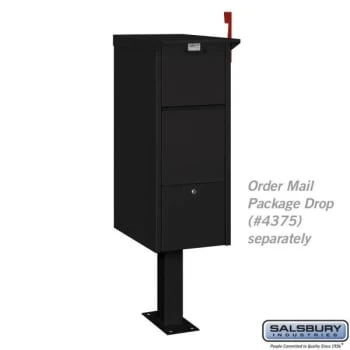 Salsbury Industries Standard Pedestal, Bolt Mounted, For Mail Package Drop,black - Image 2