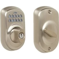 Schlage Plymouth Keypad Deadbolt With Turn-Lock, Satin Nickel