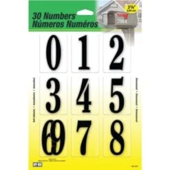 Hy-Ko Self-Adhesive 2-3/8" Black Polypropylene Packaged Numbers, Package Of 2